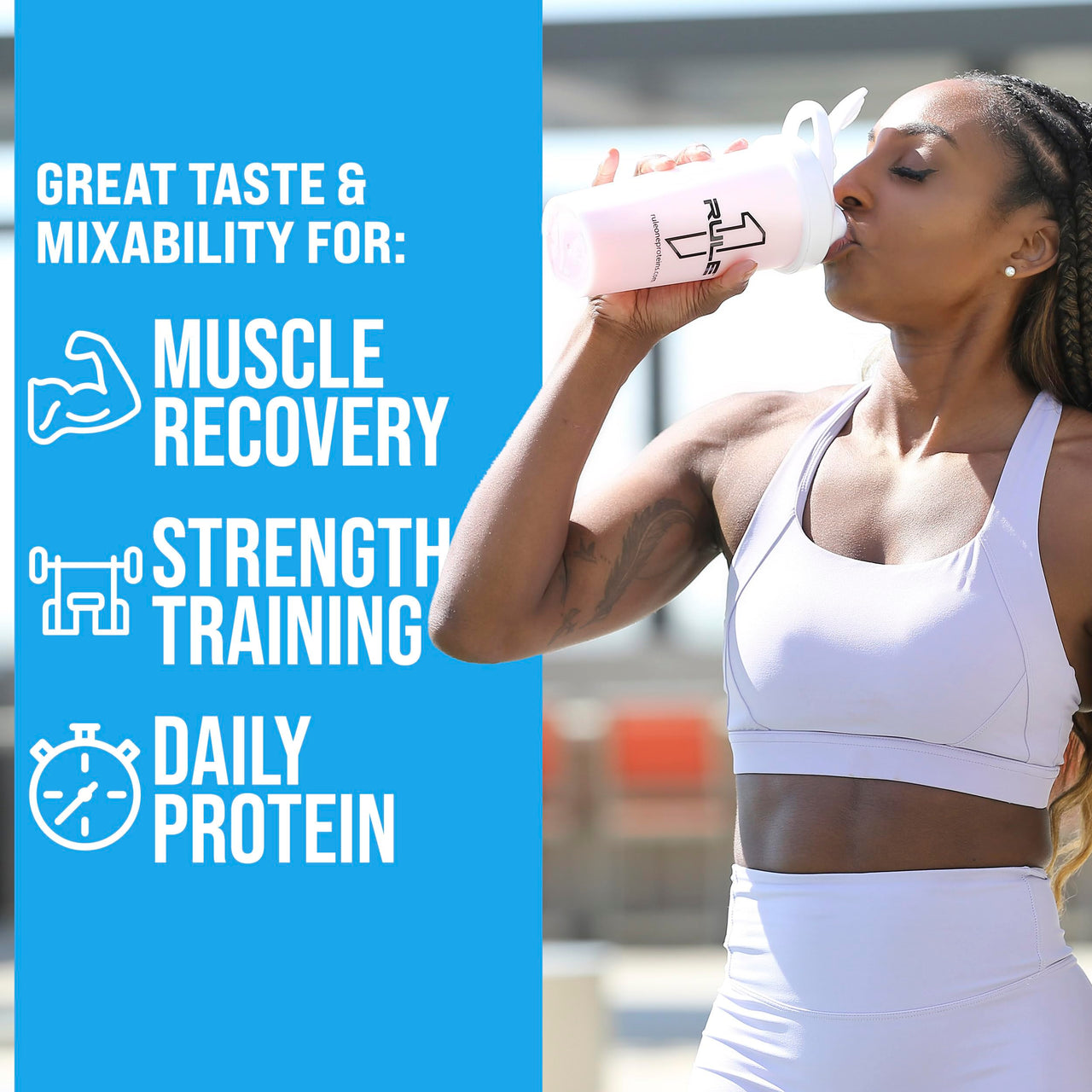 Rule 1 Proteins Whey Protein – 24g Fast-Acting Protein from All-Whey Sources with Naturally Occurring EAAs & BCAAs for Workout Recovery or Anytime Use (2 Pounds, Birthday Cake)