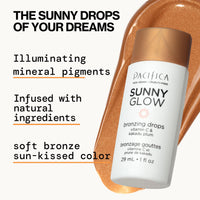 Thumbnail for Pacifica Sunny Glow Liquid Face Bronzer Drops - Face Makeup Bronzing For Face & Cheeks for Instant Sun-Kissed Glow - Vitamin C & Glycolic Acid Infused Liquid Bronzer Illuminating Highlighting Clean