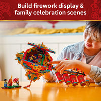 Thumbnail for LEGO Spring Festival Fortune Firecracker Kids Building Toy - Chinese New Year Toy for Boys & Girls, Ages 9+ - Play & Display Wall Art with Realistic Sound Effects - Gift Idea for Birthdays - 80118