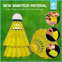 Thumbnail for Badminton Birdies - Nylon Bedminton Shuttlecocks for Baseball/Softball Batting Training - Shuttle Balls for Indoor and Outdoor Matches ~ Highly Stable & Durable Plastic badmington Birdie Ball Set