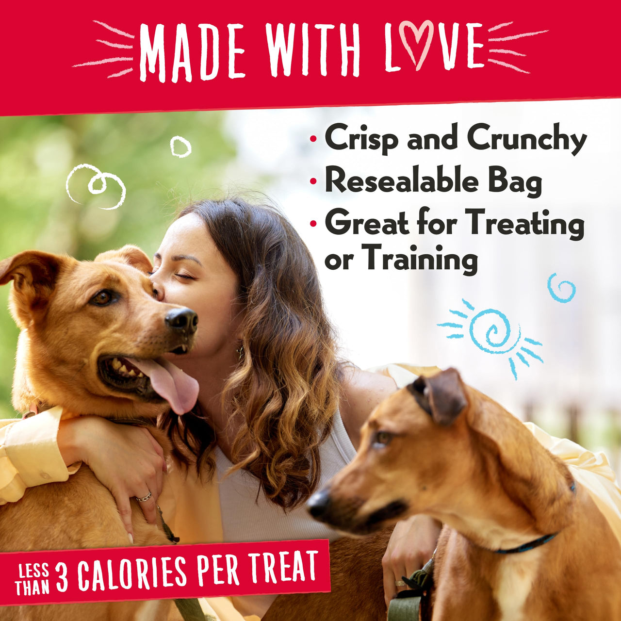 Charlee Bear Original Crunch Dog Treats, Turkey Liver and Cranberries, 16 Ounce Resealable Bag, Low Calorie Training Treats for Dogs, Limited Ingredient, Healthy, Crunchy Dog Snacks, Made in USA