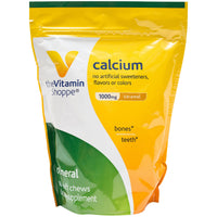 Thumbnail for Calcium Chews 1,000mg, Caramel Flavored Chews – Mineral Essential for Healthy Bones Teeth, No Artificial Sweeteners – with Vitamin K1 D3 (60 Chews) by The Vitamin Shoppe