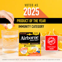 Thumbnail for Airborne 1000mg Vitamin C with Vitamin D & Zinc, Sugar Free Multivitamin Immune Support Supplement, Antioxidants Vitamins A C & Vitamin E, 30 Effervescent Tablets, Very Berry Flavor
