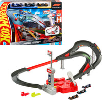 Thumbnail for Hot Wheels Toy Car Track Set, 3 Formula 1 Die-Cast Vehicles in 1:64 Scale: McLaren F1 Team, Alpine & VCARB, Sprint Race Circuit (Teams May Vary)