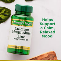 Thumbnail for Nature's Bounty Calcium Magnesium & Zinc Caplets, Immune & Supporting Bone Health, 100 Count