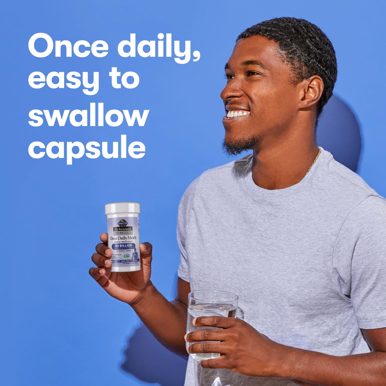 Garden of Life Probiotics for Men Dr Formulated 50 Billion CFU 15 Probiotics for Digestive Health + Organic Prebiotic Fiber for Colon & Immune Support, Daily Gas Relief, Shelf Stable, 30 Capsules