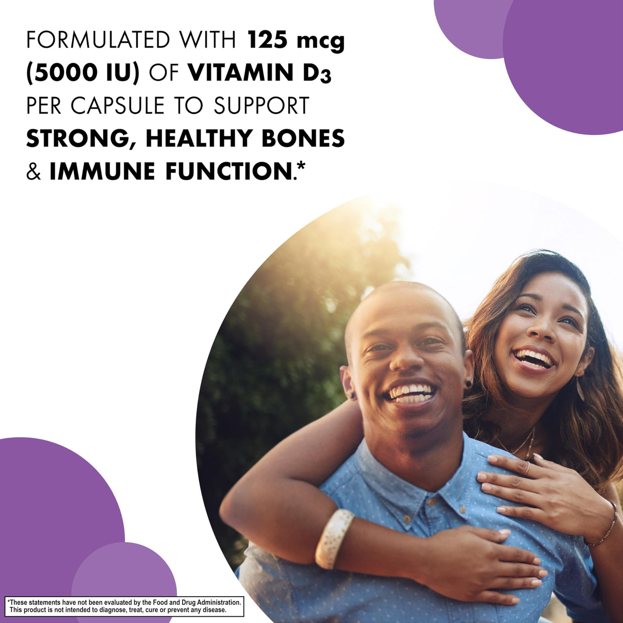 Bluebonnet Vitamin D3 5000 IU 125 mcg - Strong Bones & Immune Support Supplement for Women & Men* Soy-Free, Gluten-Free, Non-GMO, Vegetarian - Highly Absorbable Vitamin D - 120 Veggie Capsules