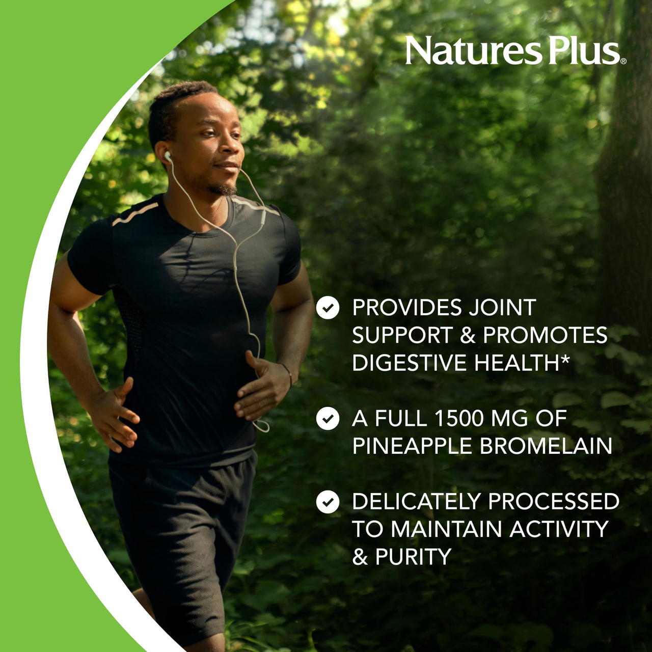 NaturesPlus Ultra Bromelain - 60 Tablets - 1500 mg of Pineapple Bromelain - Provides Joint Support and Promotes Digestive Health - 60 Servings