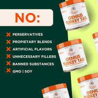 Thumbnail for Genius Turkey Tail Mushroom Supplement – Immune & Gut Health Support Powerful Antioxidants & Prebiotics for Digestion & Wellness Organic, Pure, No Fillers 100 Capsules Natural Defense & Vitality Boost