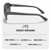 Thumbnail for Ray-Ban RB3663 Square-Round Shaped Non-Polarized Sunglasses for Men – Includes Official RAYBAN Eyewear Kit – Ideal Formal & Casual Wear Sunglasses – Grey Gradient Lens