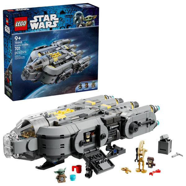 LEGO Star Wars: The Mandalorian and Grogu Anzellan Starship Building Toy - Build and Display Set for Boys & Girls, Ages 9+ - Star Wars Gifts for Kids - W/Grogu & 2 Anzellan Figures - 75445
