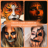 Thumbnail for YBUETE Orange Face Body Painting Stick,Professional Orange Full-coverage Cream Face Paint for Halloween SFX Tiger Pumpkin Clown Cosplay, Washable Eye Stick for Adult Festival & Theater Performance