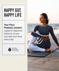 Thumbnail for Your Flora Probiotic Comfort â€“ Non-GMO Probiotics with Fermented Soybean, Chamomile, Fennel, Prebiotics, Digestive Enzymes for Digestion & Bloating â€“ Prebiotics, Postbiotics â€“ Living Alchemy, 60 Pcs
