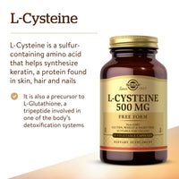 Thumbnail for Solgar L-Cysteine 500 mg, 90 Vegetable Capsules - Free Form Amino Acid - Keratin Support for Skin, Hair & Nails - Glutathione Support - Vegan, Gluten Free, Dairy Free, Kosher - 90 Servings