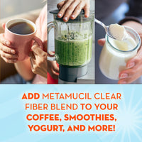 Thumbnail for Metamucil Fiber Supplement, Unflavored Clear Mixing Powder, No Grit, No Sugar Added, Plant Based Prebiotic Fiber Supplement Blend for Daily Digestive Health, 75 teaspoons