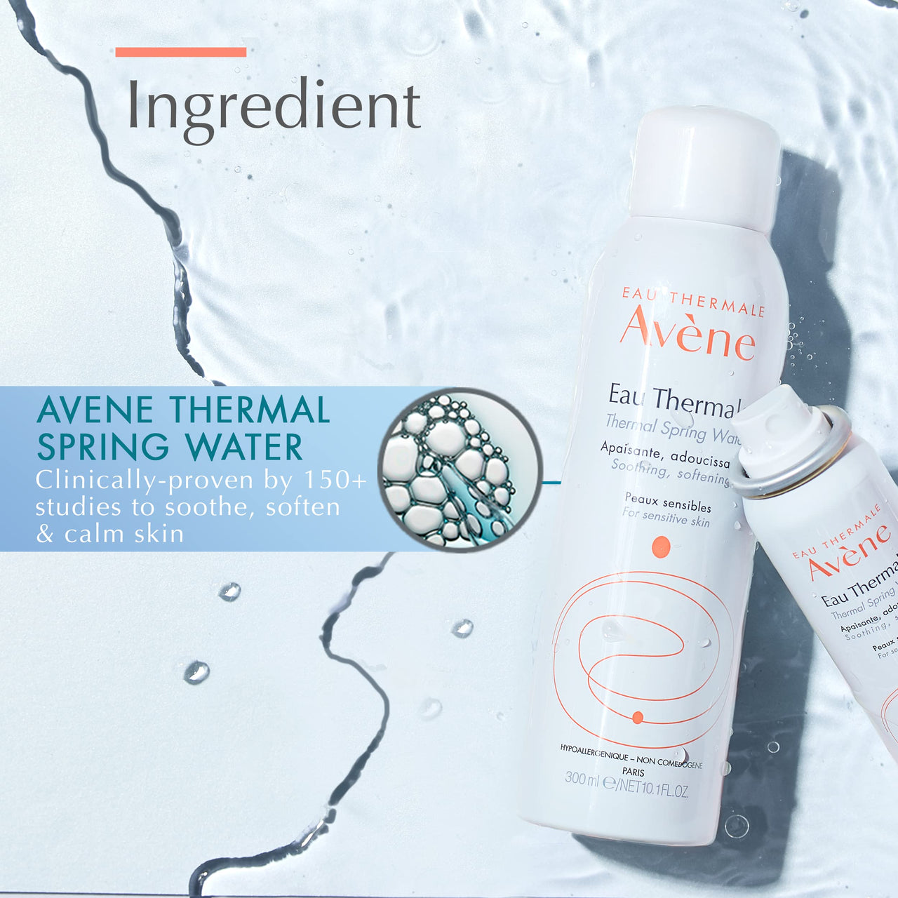 Avene Thermal Spring Water, Soothing Calming Facial Mist Spray Duo, 10.1 Oz, Set of 2
