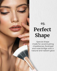 Thumbnail for Glint Makeup Fan Brush - Professional Brush for Blush & Highlighter Makeup. Premium Soft Vegan Synthetic Makeup Brush for Precise Application and Blending.