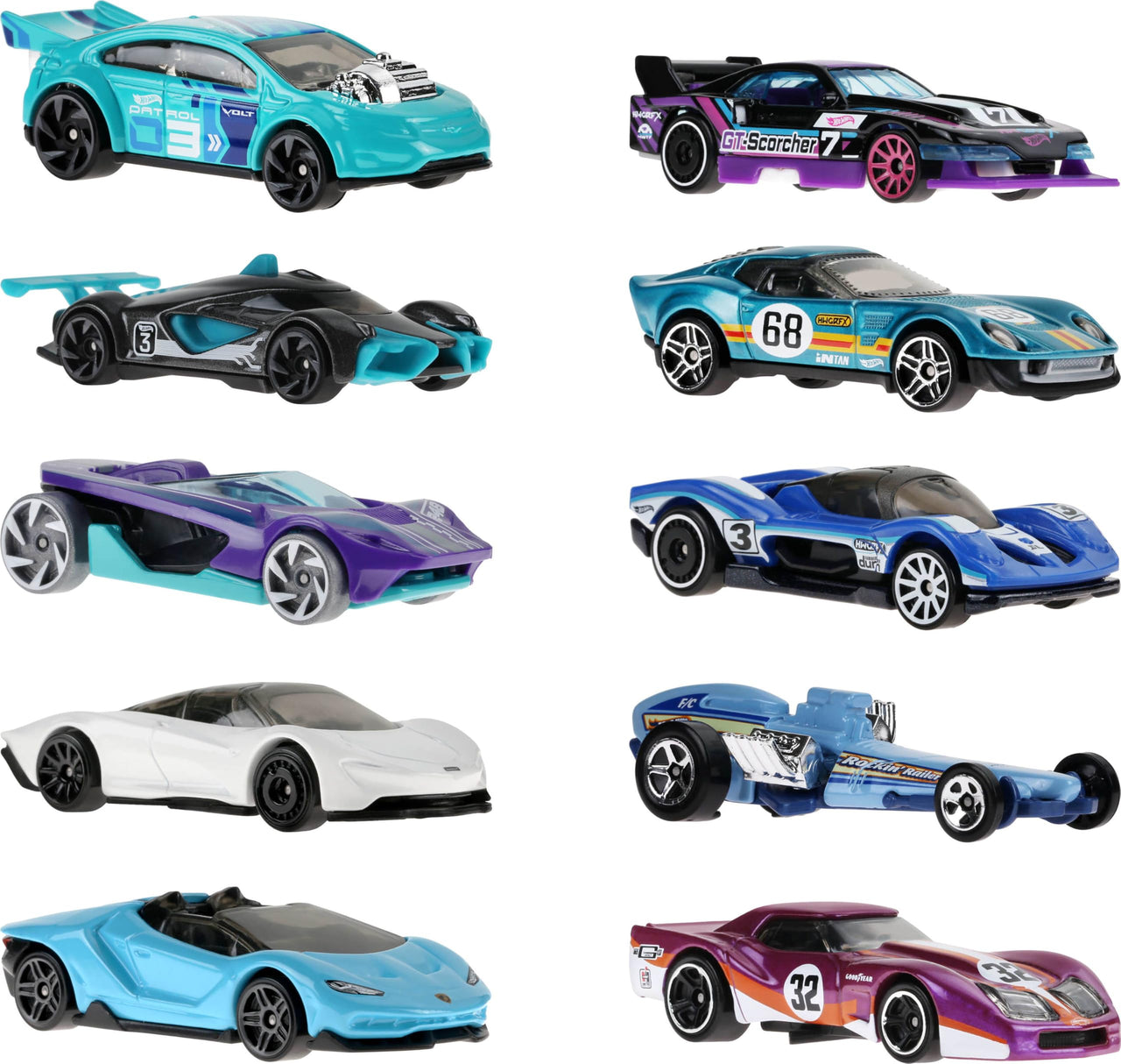 Hot Wheels 10-Pack of Toy Race Cars (Styles May Vary)