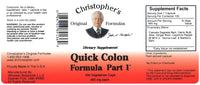 Thumbnail for Christopher's Original Formulas Quick Colon Part 1, Colon Health Support, 100 Veg Caps