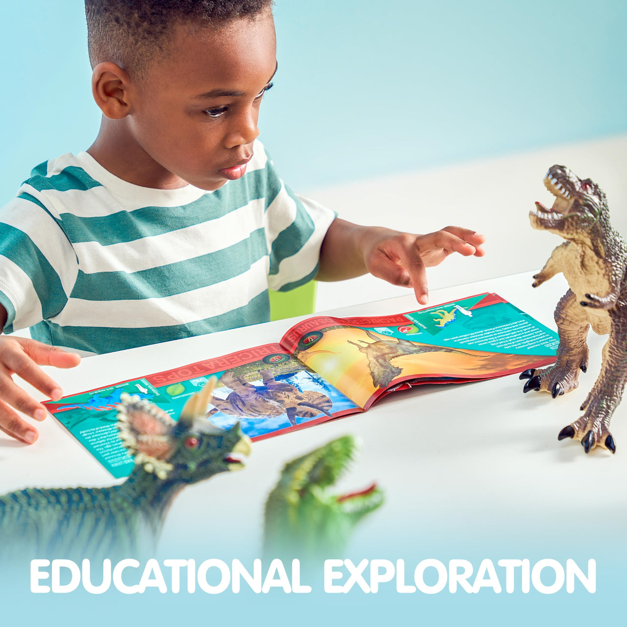 JOYIN Big Dinosaur Toys for Toddlers, 6 Piece Large Soft Dinosaur Figures with an Educational Book, Jumbo Realistic Toys for Boys and Girls Gift, Birthday Easter Gifts for Kids Ages 1 2 3 4 5