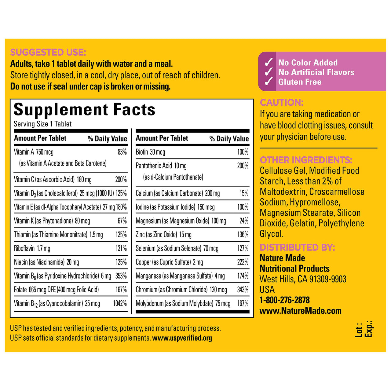 Nature Made Multivitamin For Women 50+ No Iron, Multivitamins for Women 50 Plus, Daily Nutritional Support, Nature Made Multi Vitamins, 90 Tablets, 90 Day Supply