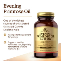 Thumbnail for Solgar Evening Primrose Oil 1300 mg, 60 Softgels - Promotes Healthy Skin - Nutritional Support for Women - Non-GMO, Gluten Free, Dairy Free - 60 Servings