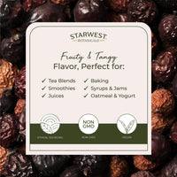 Thumbnail for Starwest Botanicals Rosehips Organic - Dried Herb for Tea & Baking, Seedless, Cut & Sifted, Certified Kosher, Non-GMO - Bulk 1 lb Bag