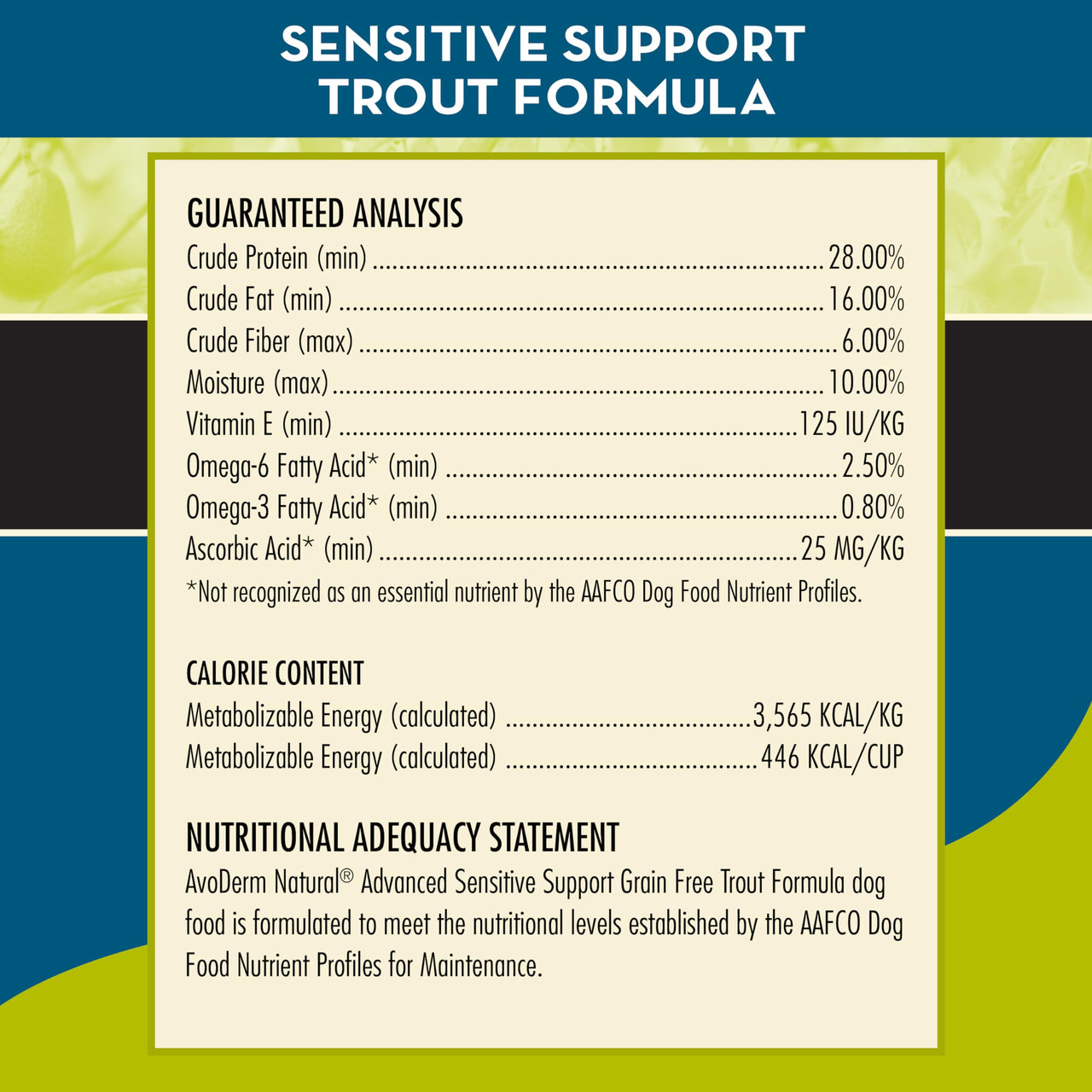 AvoDerm Natural Advanced Sensitive Support Trout & Pea Formula Dry Dog Food, for Sensitive Skin and Stomach, 4 lb