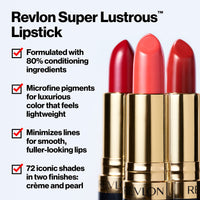 Thumbnail for Revlon Super Lustrous Lipstick, Creamy Formula For Soft, Fuller-Looking Lips, Moisturized Feel, Certainly Red (740), 0.15 oz