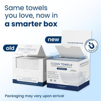 Thumbnail for Clean Towels XL®, 100% USDA Biobased Face Towel, Disposable Face Towelette, Eczema Association Accepted, Makeup Remover Dry Wipes, Ultra Soft, 50 ct per pack, 3 Packs, 150 Ct Total