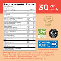 Thumbnail for SmartyPants Kids Multivitamin Gummies: Omega 3 Fish Oil (EPA/DHA), Beta Carotene, Vitamin B12, B6, A, K & Zinc for Immune Support, Biotin, Grape, Cherry & Berry Flavors, 120 Count (30 Day Supply)