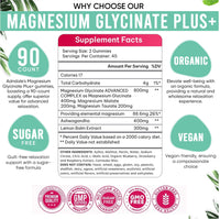 Thumbnail for Adndale 90 CT Magnesium Glycinate 400 mg Gummies with Ashwagandha, Magnesium Malate & Taurate, Sugar Free Magnesium Gummies for Adults & Kids.