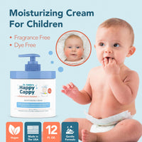 Thumbnail for Happy Cappy Moisturizing Cream - Baby Cream for Eczema-Prone Skin, Dry Skin Lotion for Infants, Toddlers & Kids, Pediatrician-Formulated, Gentle, Paraben Free, Hypoallergenic, Sulfate Free - 12 fl oz
