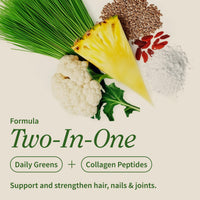 Thumbnail for Snap Supplements Super Greens Powder with Collagen Peptides, 26 Fruits and Vegetables, Grass Fed, Non-GMO Daily Greens for Hair, Skin, Nails & Joint Support, 11.34 oz, (30 Servings, 1 Month Supply)