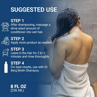 Thumbnail for Dr. Berg Biotin Conditioner for Men & Women (Improved High-Performance Formula) - Independently Tested & Certified Paraben- Sulfate- & Silicone-Free - Infused w/Biotin, Argan & Botanicals - 8 Fl oz