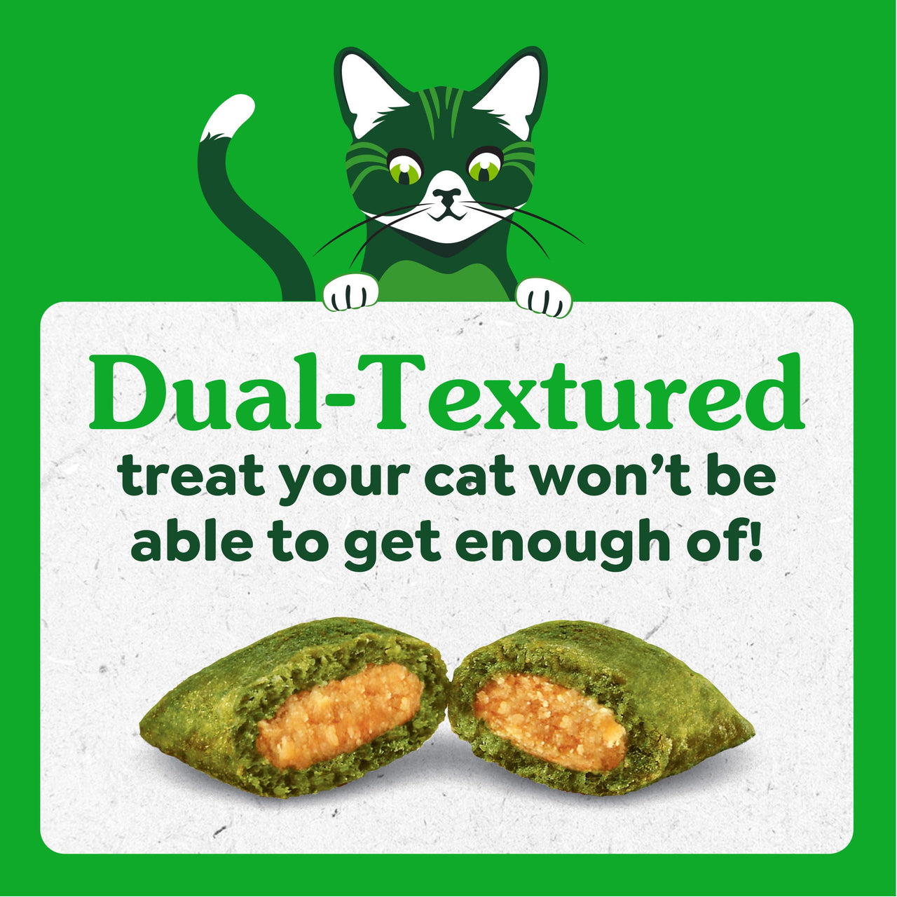 Greenies Cat Treats, Feline Smartbites, Skin & Fur Health, Crunchy and Soft Cat Treats, Chicken Flavor, 2.1 oz. Pack