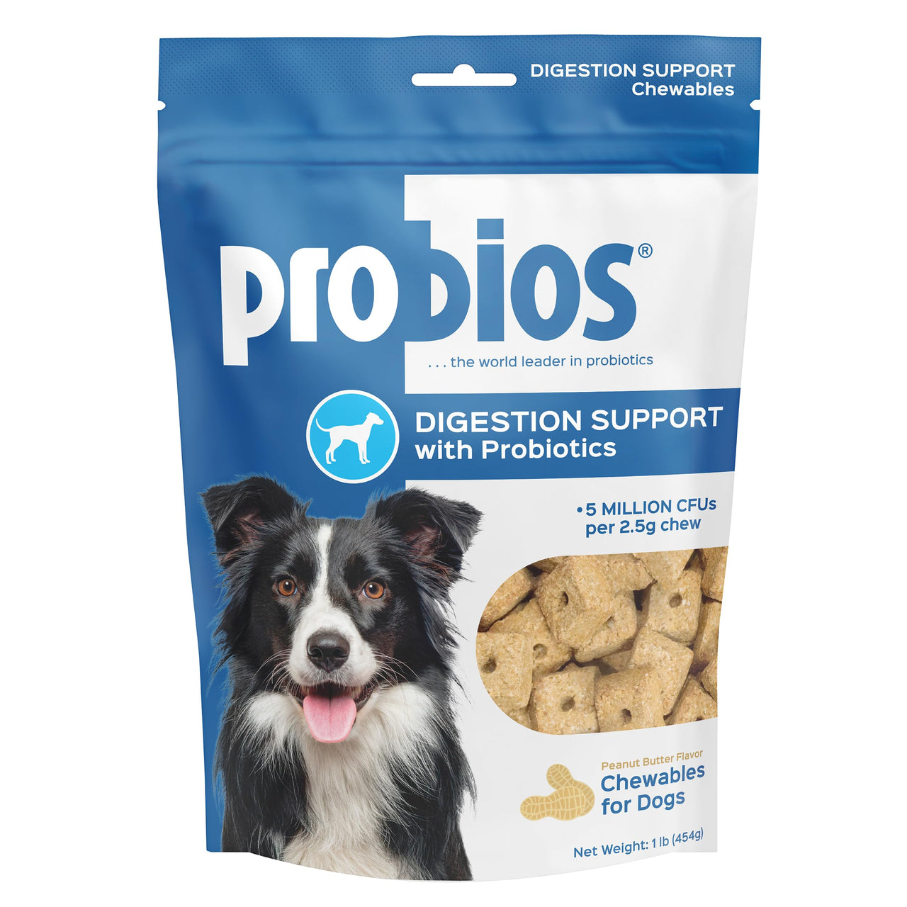 Probios Digestive Support Chewables for Dogs, Daily Probiotic Supplement for Gut Health, Digestion & Immune Support, 1 lb