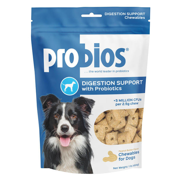 Probios Digestive Support Chewables for Dogs, Daily Probiotic Supplement for Gut Health, Digestion & Immune Support, 1 lb