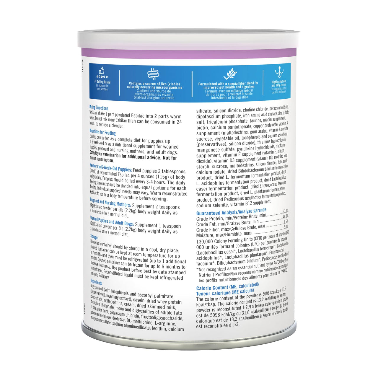 Pet-Ag Esbilac Puppy Milk Replacer Powder - 12 oz - Powdered Puppy Formula with Prebiotics, Probiotics & Vitamins for Puppies Newborn to Six Weeks Old - Easy to Digest