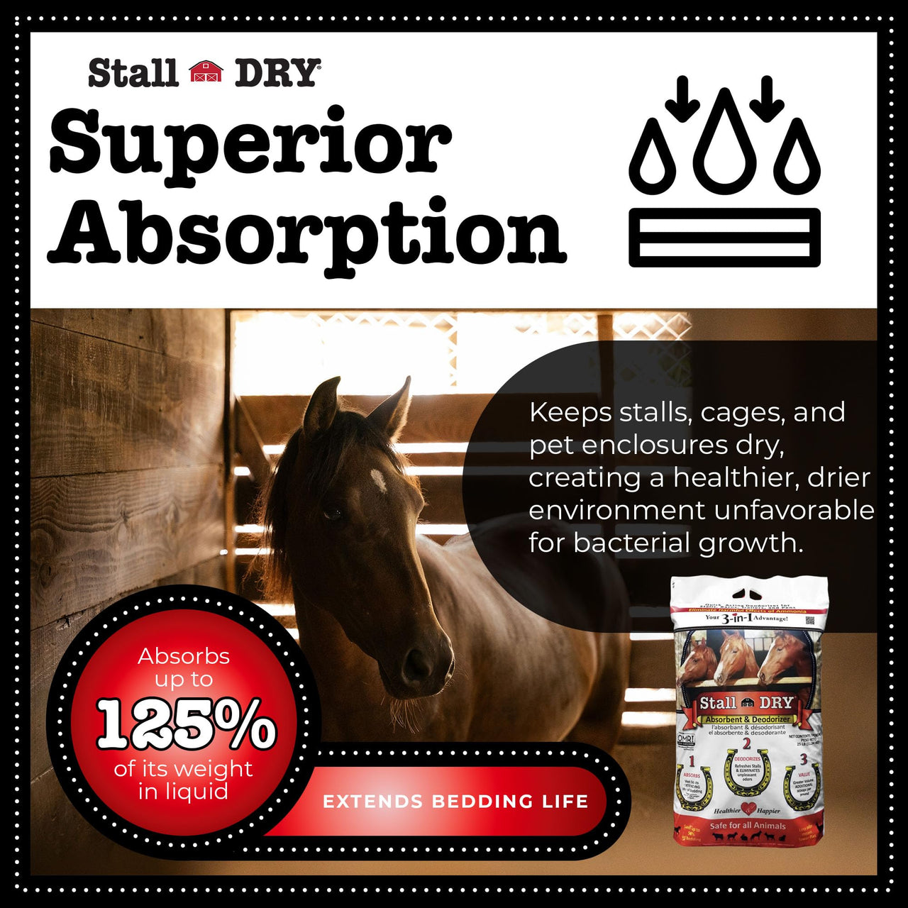Progressive Planet Stall Dry Absorbent & Deodorizer, 25lbs - Use for Stalls, Pens & Small Animal Spaces - Helps Reduce Ammonia, Enhances Hygiene, Fresher Drier Environment