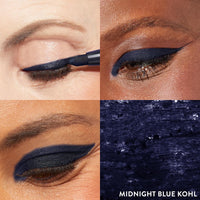 Thumbnail for LAURA GELLER NEW YORK Kajal Longwear Kohl Eyeliner Pencil - Midnight Blue Kohl - Caffeine and Vitamin E - Smooth & Blendable Liner - Built-In Sharpener