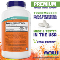 Thumbnail for Now Foods Magnesium Glycinate, 240 Tablets (Pack of 2) - Supports Healthy Muscle and Nerve Functions - Non-GMO