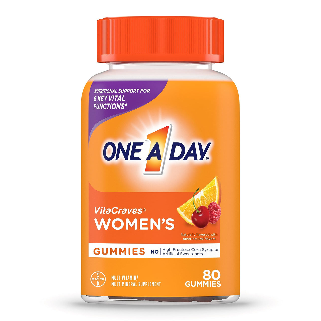 One A Day Womenâ€™s Multivitamin Gummies, Supplement with Vitamin A, C, D, E and Zinc for Immune Health Support*, Calcium & more, 80 count