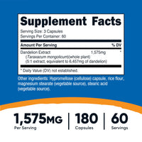Thumbnail for Nutricost Dandelion Extract 180 Capsules for 60 Servings Per Bottle - Vegan, GMO Free and Gluten Free