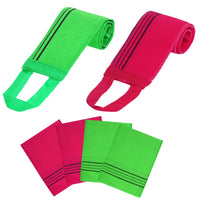 Thumbnail for obmwang 6 Pieces Korean Exfoliating Mitts and Washcloth Set, Asian Exfoliating Bath Washcloth and Korean Long Towels Back Scrubber for Women Men Shower Washing