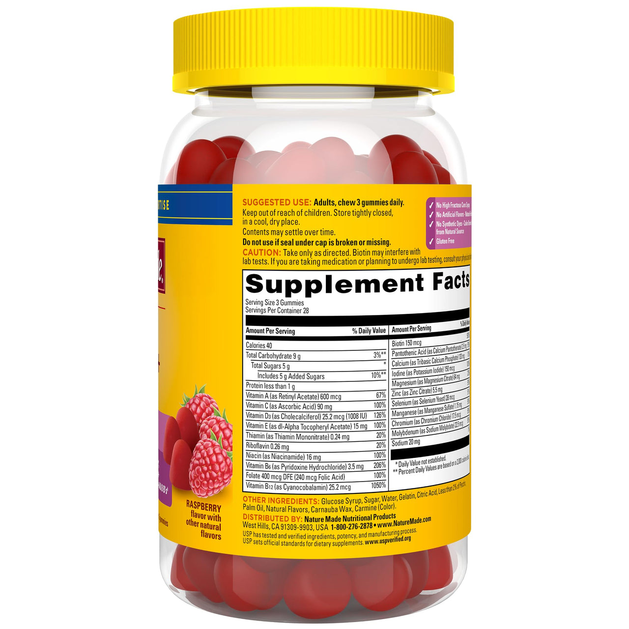 Nature Made Advanced Multivitamin Gummies 50 + for Her, Womens Multivitamins Gummies with Magnesium Citrate, Vitamin D3, Zinc, Calcium and All 8 B Vitamins, 84 Count, 28 Day Supply