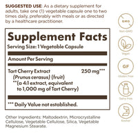 Thumbnail for Solgar Tart Cherry 1000 mg, 90 Vegetable Capsules - Antioxidant with Quercetin, Chlorogenic Acid & Anthocyanins Compounds - Non-GMO, Vegan, Gluten Free, Dairy Free - 90 Servings