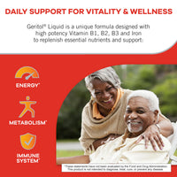Thumbnail for Geritol Liquid Vitamin and Iron Supplement, Energy Support, Contains High Potency B-Vitamins and Iron, Pleasant Tasting, Easy to Swallow, No Artificial Sweeteners, Non-GMO, 12 Oz