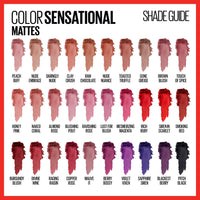 Thumbnail for Maybelline Color Sensational Lipstick, Lip Makeup, Matte Finish, Hydrating Lipstick, Nude, Pink, Red, Plum Lip Color, Lust for Blush, 1 Count