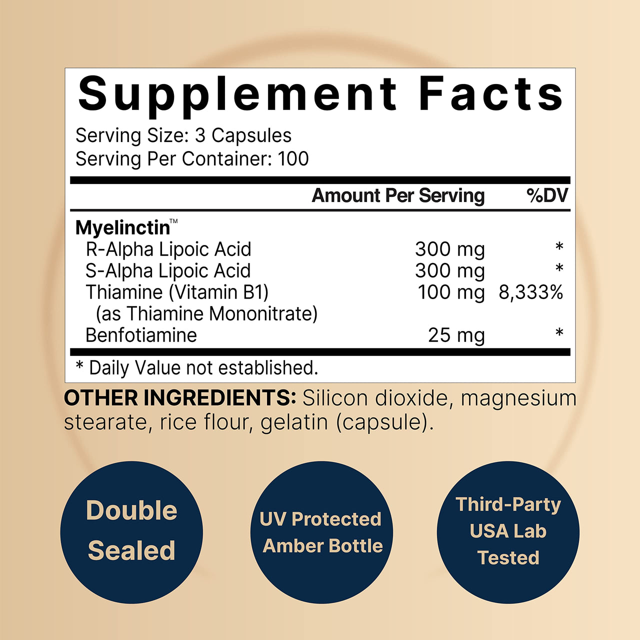 NatureBell Alpha Lipoic Acid Complex, 600mg, 300 Capsules | 4-in-1 Myelinctin Formula with R-ALA, S-ALA, Thiamine & Benfotiamine | High Absorption & Antioxidant Support | Non-GMO, Gluten-Free